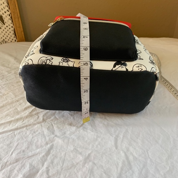 Peanuts Snoopy & Friends Mini Backpack NWT | Red Black White Cartoon Print Bag - Picture 8 of 10